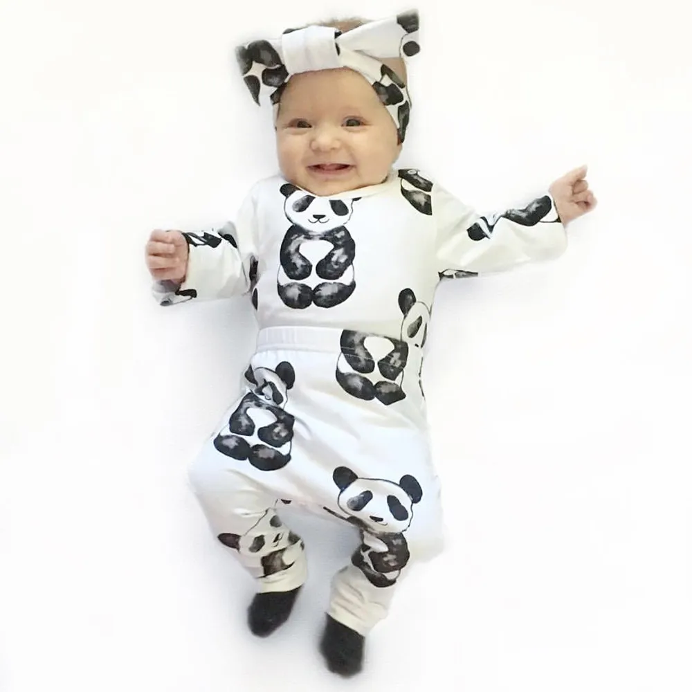 Buy Baby long sleeve panda print three suits Infant