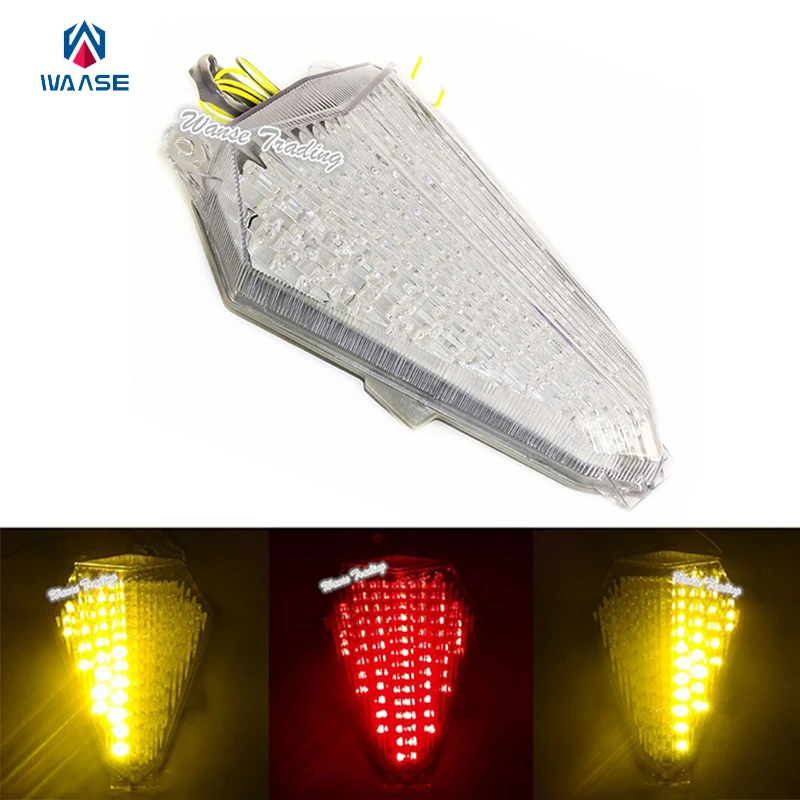 

waase E-Mark Rear Taillight Taillamp Tail Brake Turn Signals Integrated Led Light Clear For 2006-2007 YAMAHA YZF R6 YZFR6 RJ11