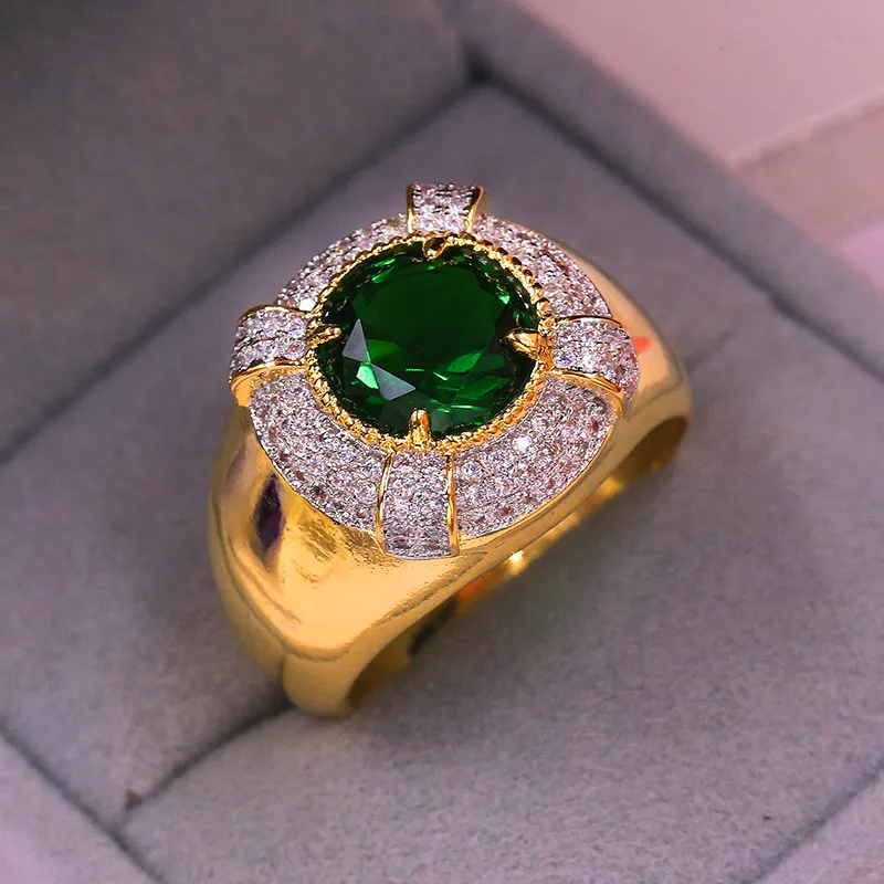 Роскошное женское большое кольцо с зеленым камнем простые блестящие желтые золотые обручальные кольца винтажное серебрянное кольцо для женщин
