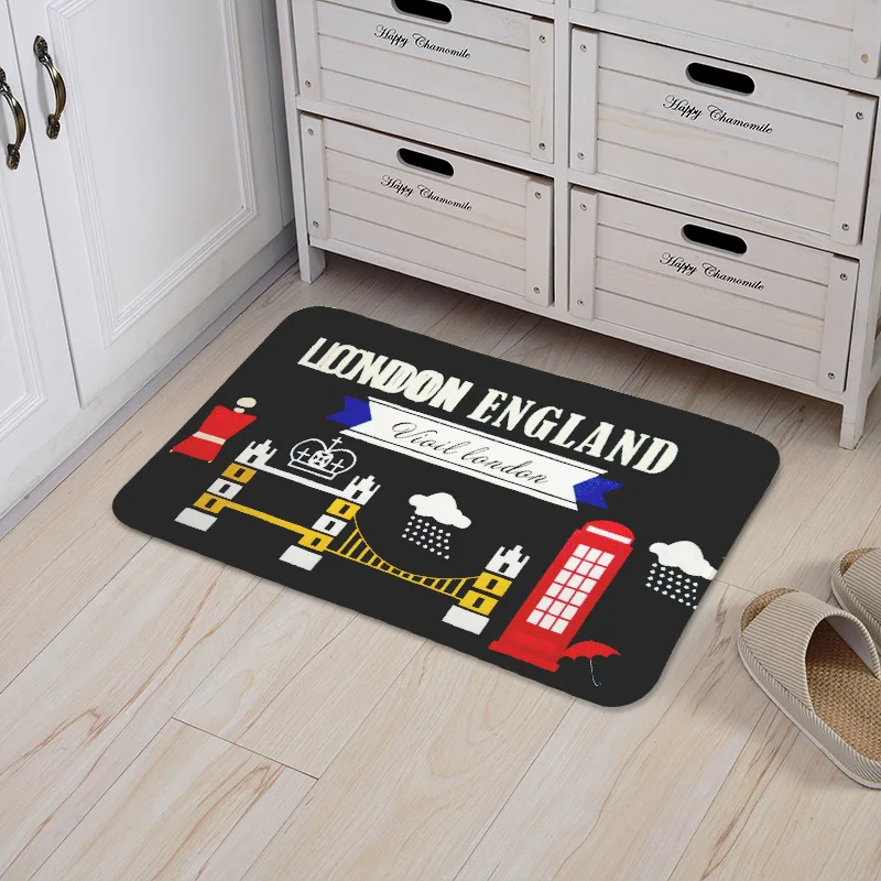 

40x60 Bath Floor Mat Kitchen Living Room Carpets Bay Window Bathroom Mats Anti Slip Non Lint Fadeless Euro Scenic London Paris