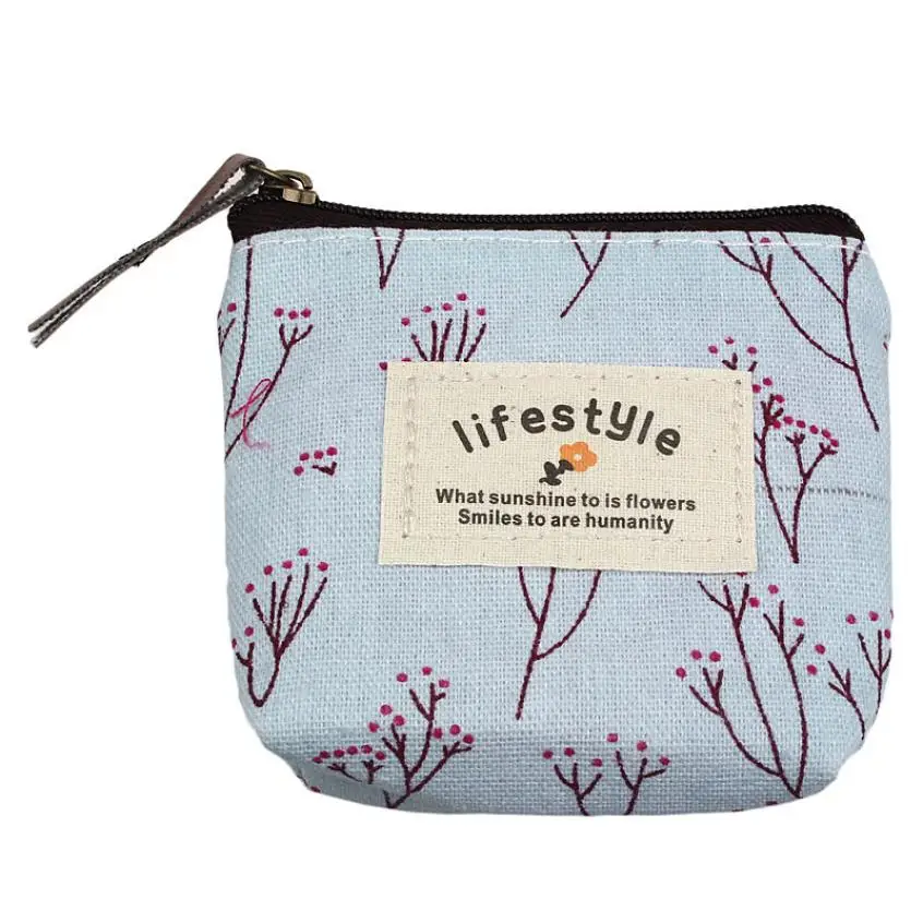 Mint New Small Canvas Purse Zip Wallet Lady Coin Case Bag Handbag Key Holder Jun17