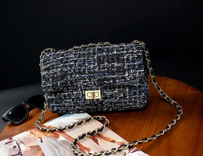 MAGICYZ женские сумки шерстяные брендовые роскошные сумки женские сумки дизайнерская сумка через плечо женская сумка на плечо кошелек клатч - Цвет: Big Black