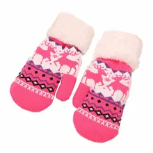 Лидер продаж детские перчатки хлопчатобумажные зимние детские мультфильм милый мультфильм Chridren милые девушки Рождество лося Утепленная одежда трикотажные перчатки кашемира