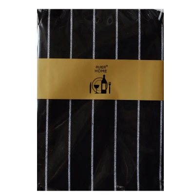 2 шт./компл. хлопчатобумажная столовая салфетка 40x60 см классические черные цветное кухонное полотенце в полоску дома салфетки - Цвет: Black stripe
