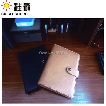 

Leather A5 padfolio Leather Notepad Folder Pen Bag Ruler Color Stickers Gift Set Ring Binder File For 2021 A5 Planner
