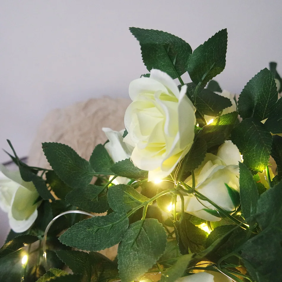 Buy Beautiful rose garland with copper wire led light