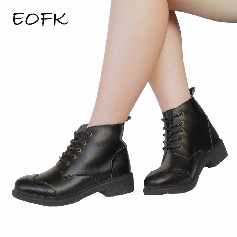 brogue boots womens black