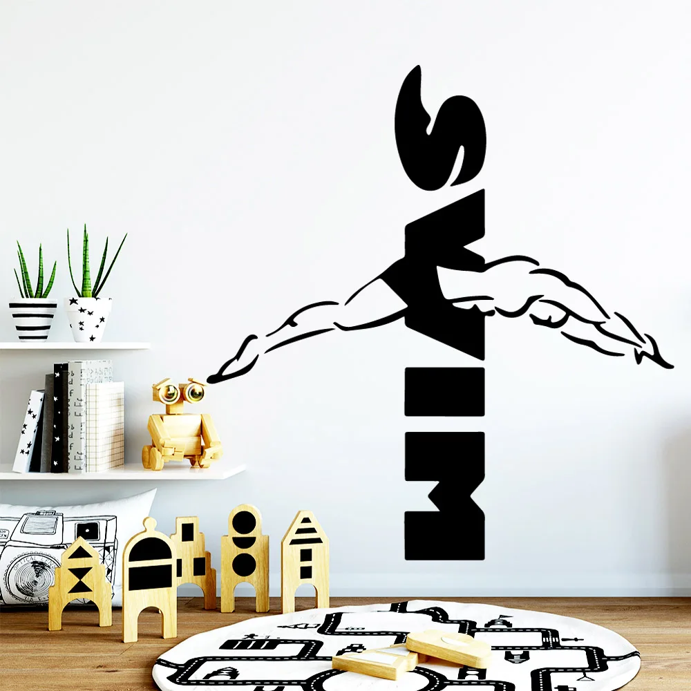 

Cartoon swim Wall Stickers Self Adhesive Art Wallpaper For Kitchen Restaurant Pvc Wall Decals Living Room Mural adesivi murali