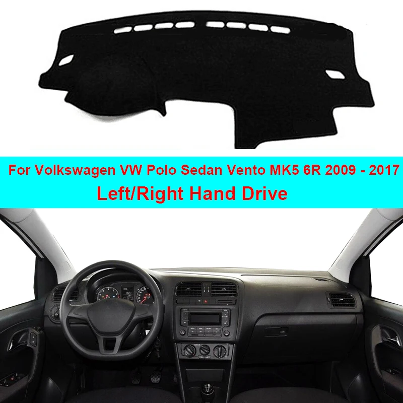 

Car Inner Dashboard Cover Dash Mat Carpet Cape Cushion For Volkswagen VW Polo Sedan Vento MK5 6R 2009 -2016 2017 Car Styling
