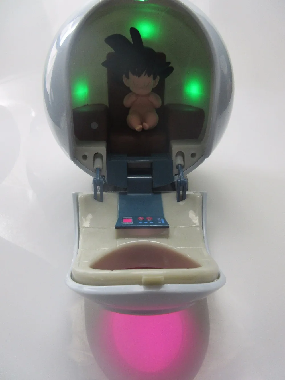 1/12 escala Anime Dragon Ball Multicolor LED Kawaii Goku bebé cápsula  espacial figura coleccionable modelo con juguete DIY - AliExpress