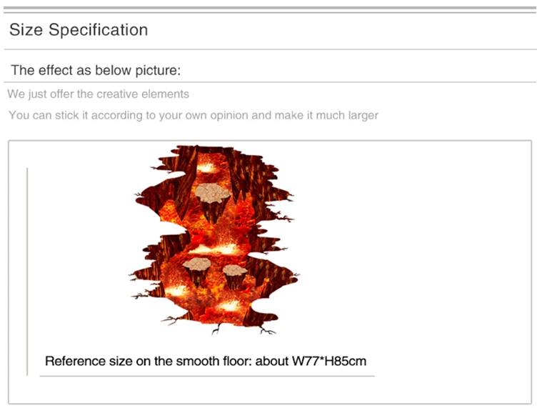 [SHIJUEHEZI] Magma 3D стикер на стену Съемный материал ПВХ декоративные наклейки для дома гостиной спальни украшения пола
