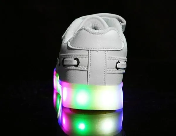 Размер 25-37 Дети Спортивная обувь модные зарядка через USB подсветкой красочные светодиодные фонари детей Обувь Повседневное без каблука Обувь для девочек мальчик Обувь tx034