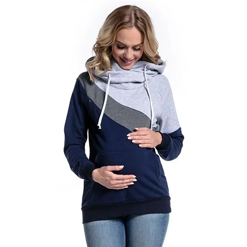 Ropa de maternidad a la moda multifunción madre lactancia sudaderas con capucha camiseta costura lactancia embarazo ropa de mujer