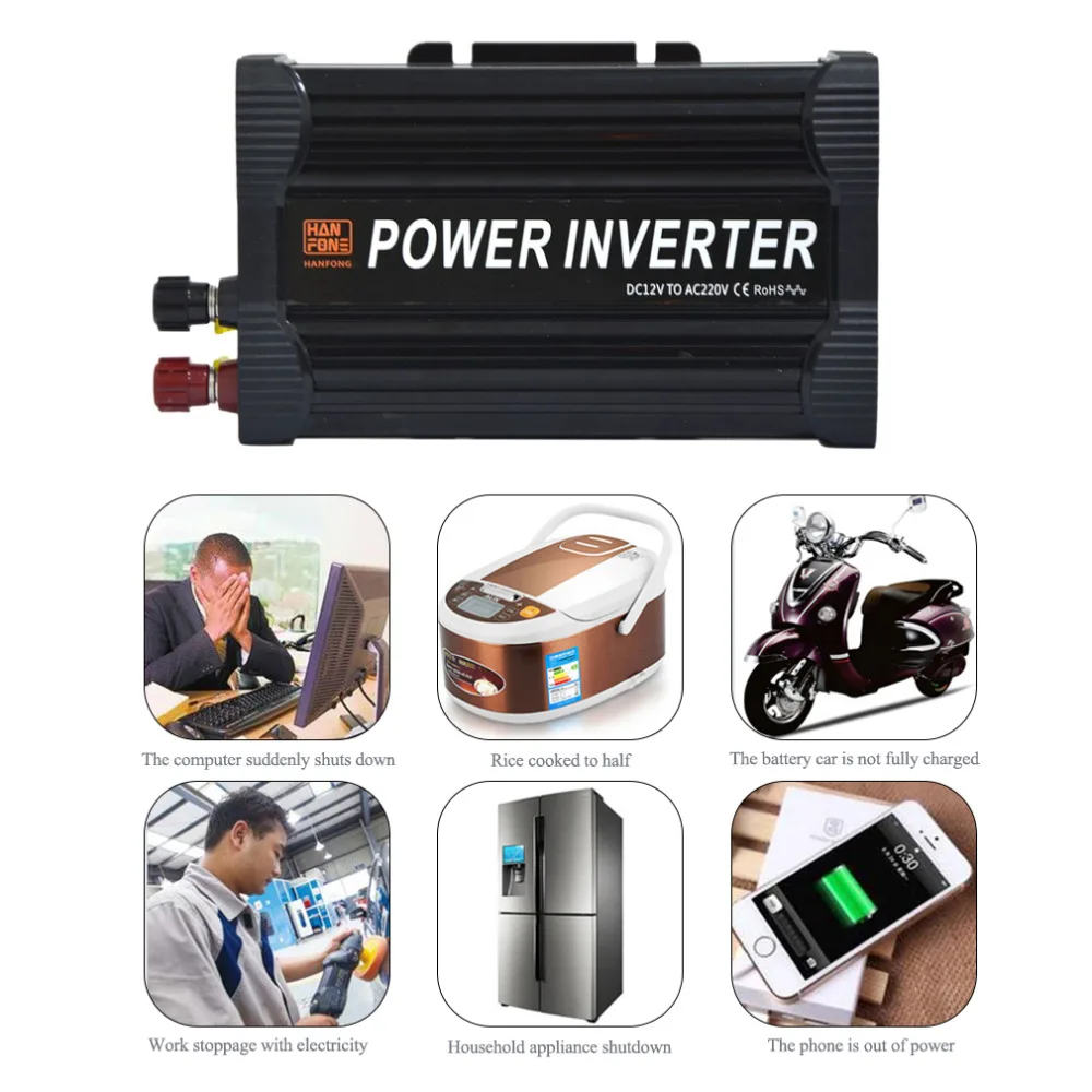 

1500W DC12V to AC220V Car Inverter Power Adapter Modified Sine Wave Car Voltage Adapter MCU Control Car Charger Easy Carrying