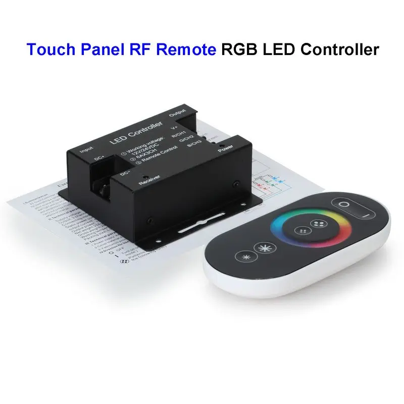 3pcs 12V 18A RGB LED Controller Touch Panel Screen RF Remote Control