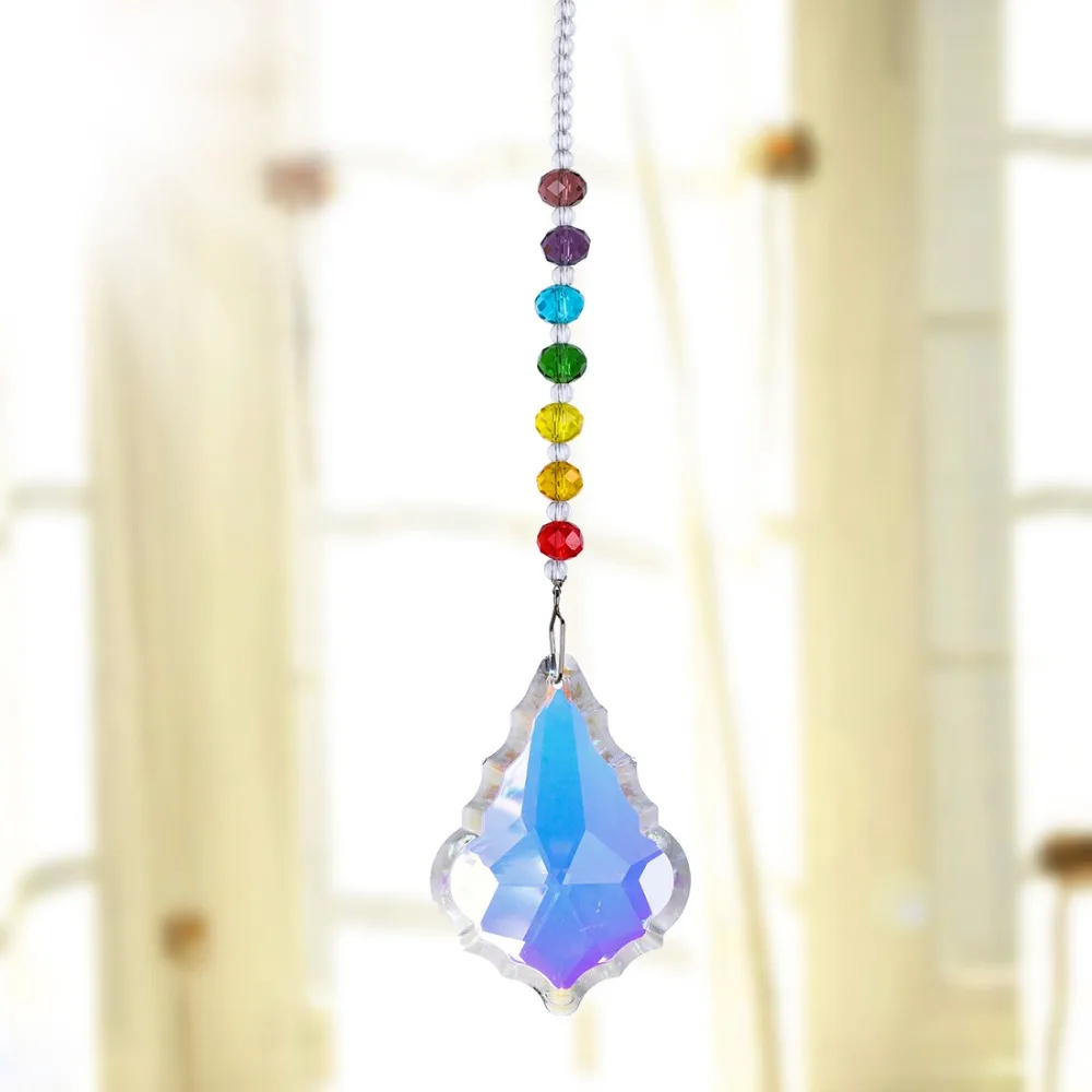 H& D чакра Кристалл Suncatcher 76 мм AB капля Призма Радуга производитель фэн шуй кристаллы оконный орнамент украшение дома поставляется подарочная коробка