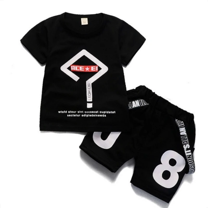 

Baby Fashion Cotton Clothing Suits Children Boys Letter Printing 2 Pcs/Suits Summer Style Toddler Sport Clothes Sets Tracksuits