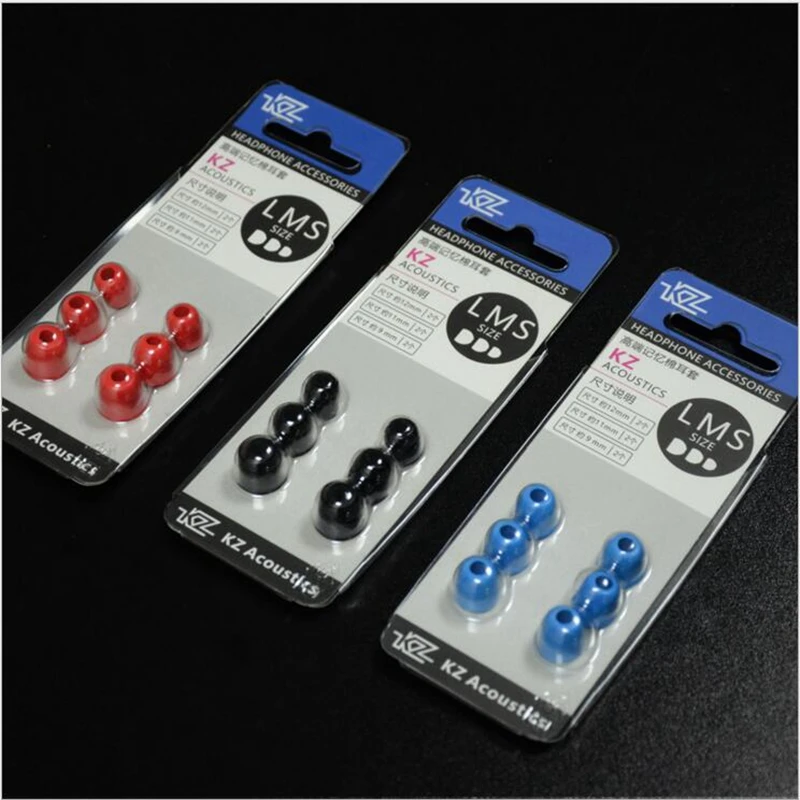 

KZ 3Pair/6pcs S M L 5mm Noise Isolating 3 colors Comfortable Silicone Ear Tips Memory Foam Ear pads for KZ Headphone Earbud