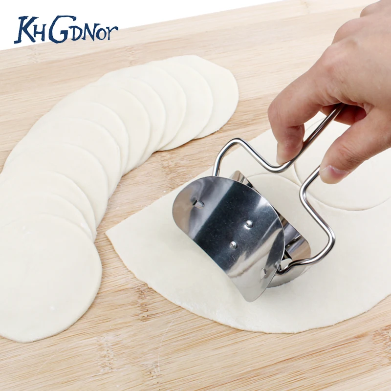 

KHGDNOR Stainless Steel Dough Press Dumpling Pie Mould Maker Pastry Tools Cooking Pastry Tools Dumpling Making Machine 90mm