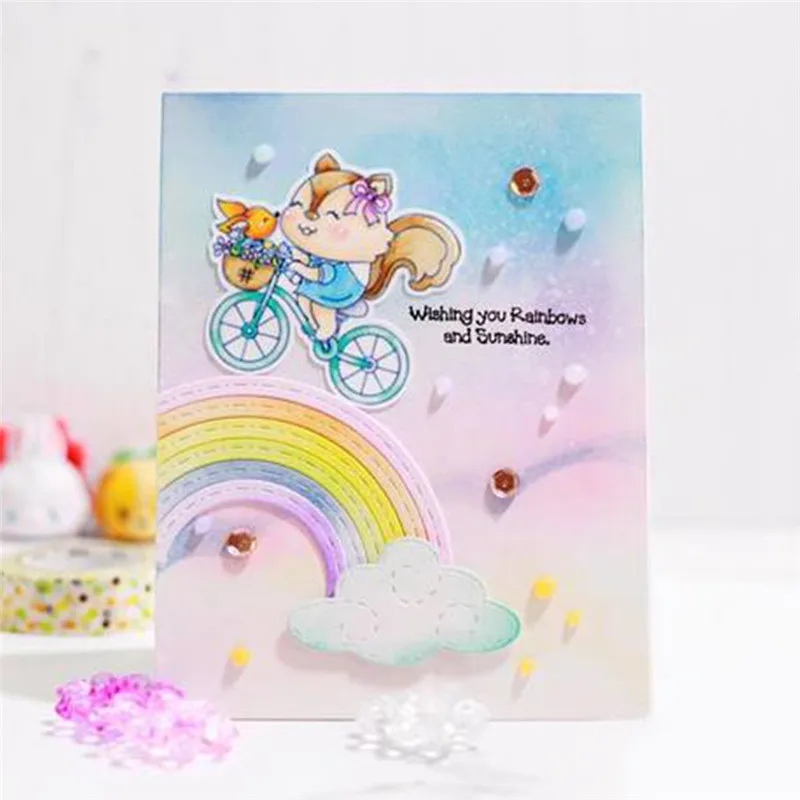 

Naifumodo Rainbows Cutting Dies Scrapbooking Metal New 2019 Cloud Dies Embossing Stencil Template Album Crafts Dies Card Decors