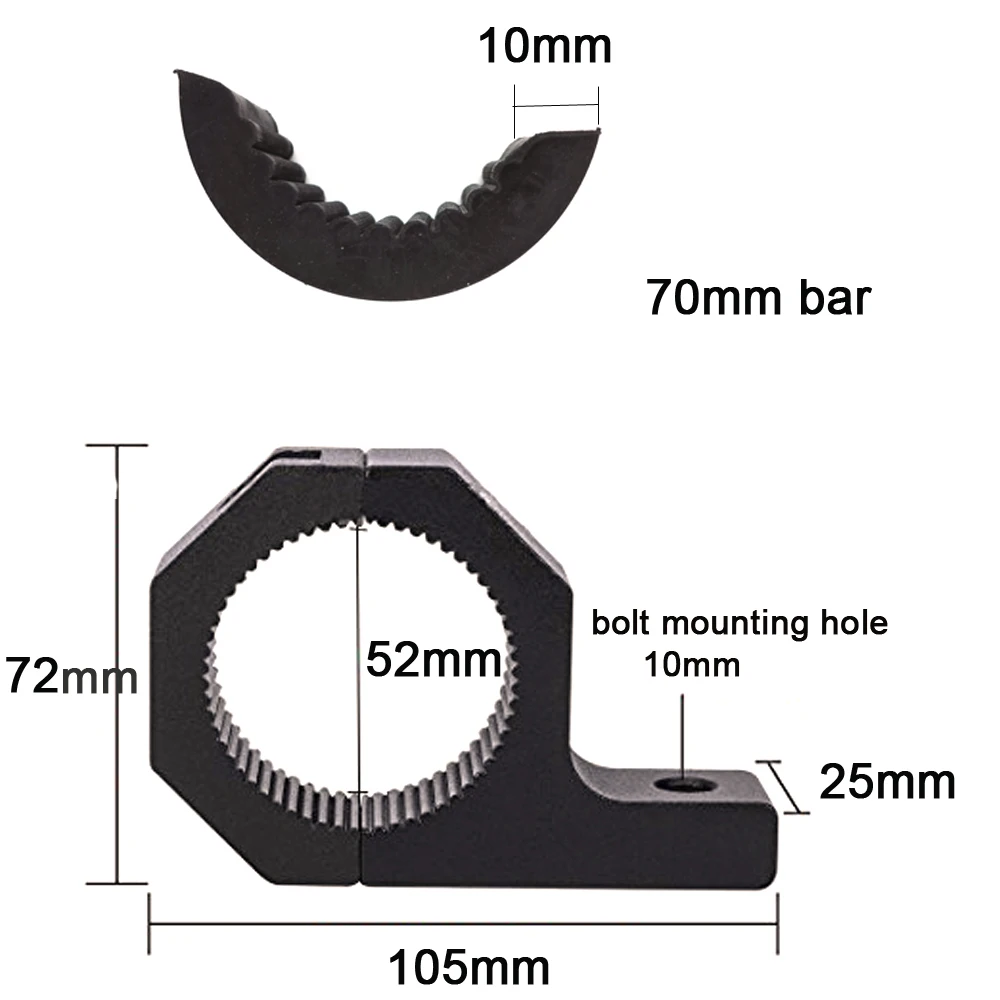 ECAHAYAKU, 2 шт., 32 мм, 52 мм, Bull Bar, кронштейн для крепления, противотуманный светильник для вождения, точечный светильник, универсальный зажим, кронштейн для автомобиля, мотоцикла, Crash Bar