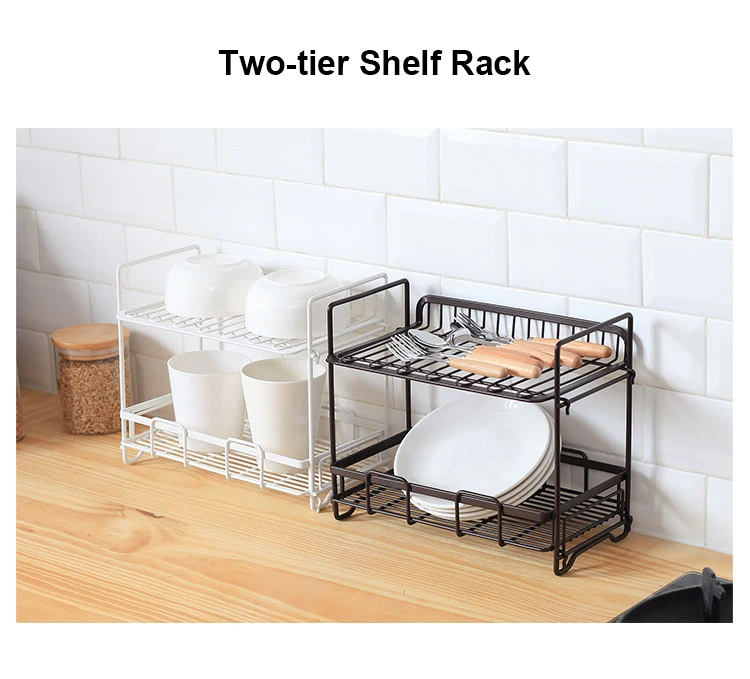 2-х уровневые стоящая стойка для кухни ванной комнаты столешница 2-х уровневые органайзер для хранения специй бутылка для банок Полка держатель стойки
