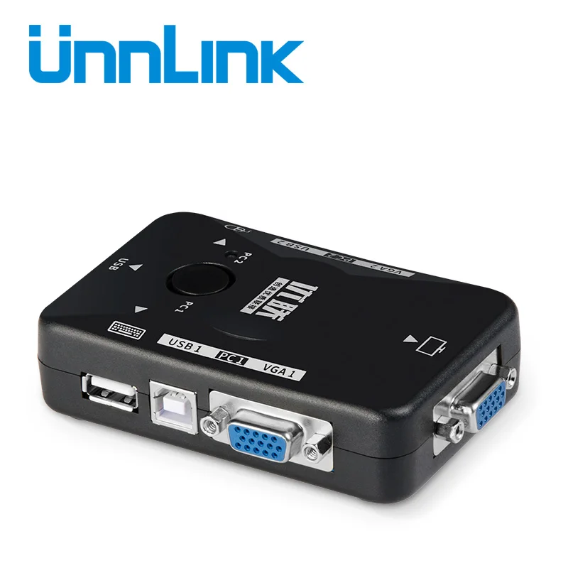Unnlink VGA KVM переключатель 2X1 USB 2,0 FHD 1080P @ 60 Гц 2*1 VGA KVM переключатель коробка для мониторы проектор Ноутбук led ТВ desktop