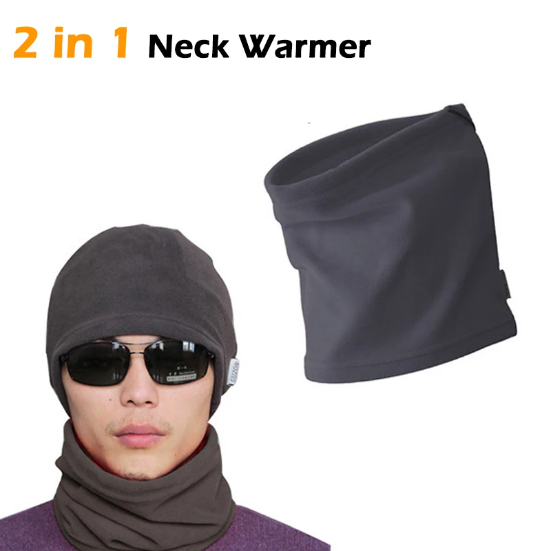 

High Quality Multi-functional Polar Fleece Snood Hat Scarf Unisex Men Women Fleece Thermal Snood Hat Neck Warmer Ski Scarf