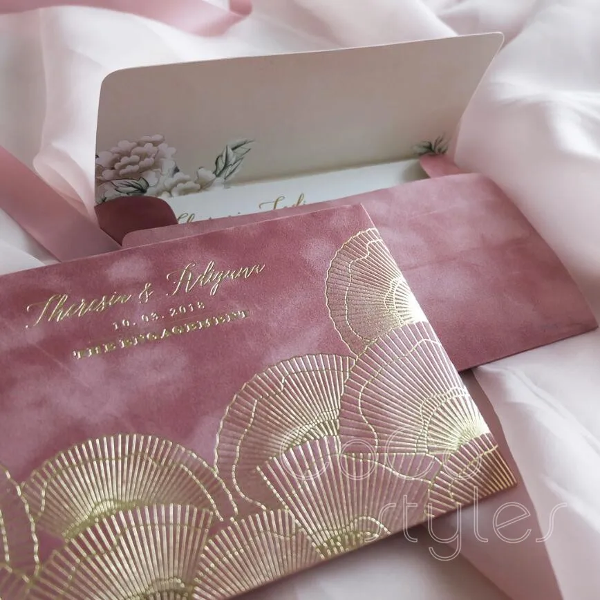  Cocostyles bespoke stunning laser cut mirror acrylic invitation card with foiling paper envelope fo - 32880923461