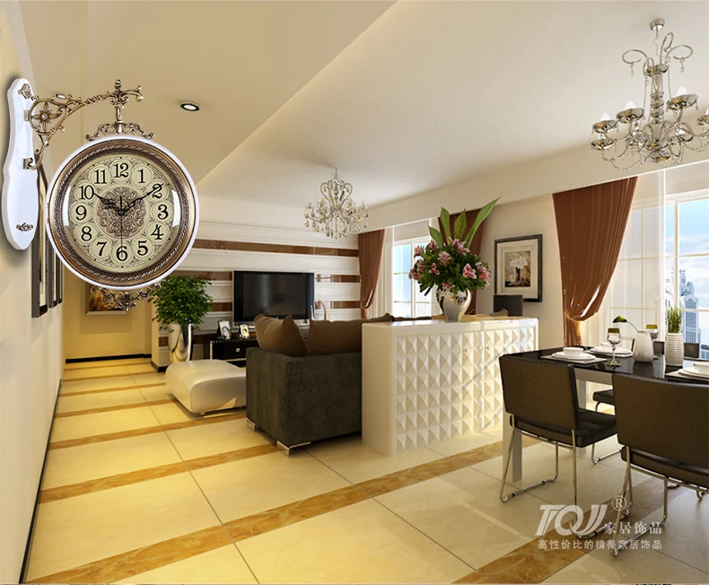Meijswxj Двухсторонние настенные часы Saat Reloj белые часы Relogio de parede Duvar Saati Reloj de pared Horloge Murale часы