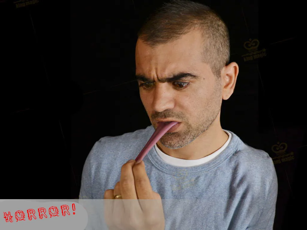 New Horror Funny Magic Tricks Whole Person False Simulation Tongue Decompression Toy Halloween Prank Finger for Magic Tricks E