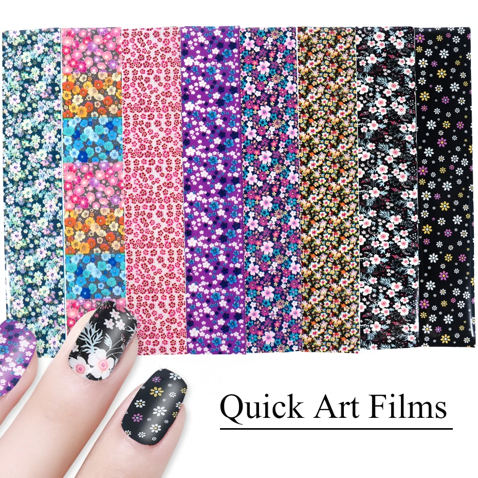 16 шт смешанные цветы наклейки для ногтей Фольга для ногтей переводная голографическая Звездная бумага самодельные трафареты наклейки на ногти наборы CH1024