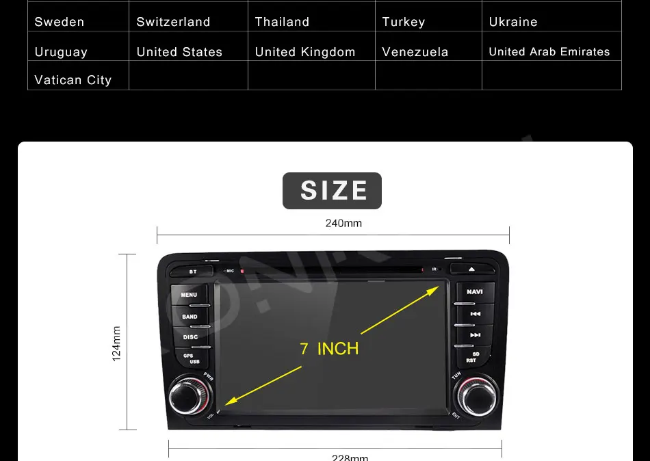 Best 2 din AutoRadio Car DVD Player head unit For Audi A3 8P 2003-2012 S3 2006-2012 RS3 Sportback Multimedia GPS Navigation Stereo BT 18