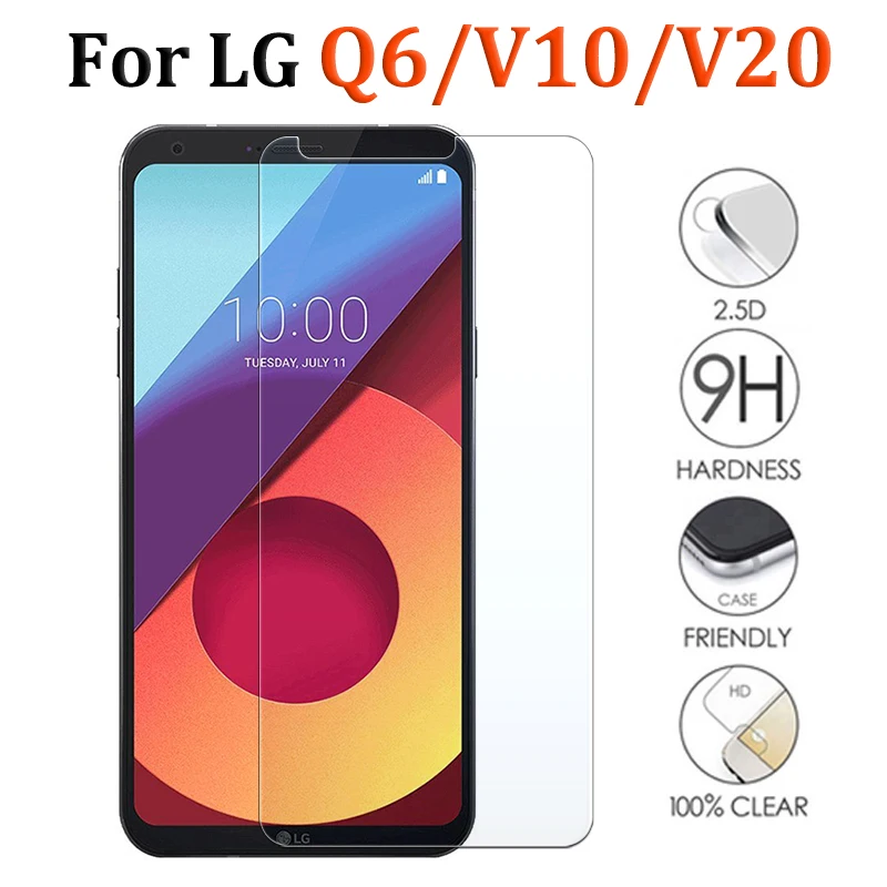Стекло для LG q6 v20 закаленное стекло v10 защита экрана v 20 10 q 6 защитная пленка 9 H 2.5D glas