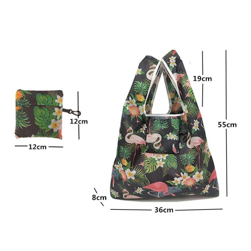 PURDORED 1 pc Foldable Eco Shopping Bag Flamingo Shopping Bag Portable Large-Capacity Handy Tote Shopping bag Dropshipping PURDORED 1 pc Foldable Eco Shopping Bag Flamingo Shopping Bag Portable Large-Capacity Handy Tote Shopping bag Dropshipping