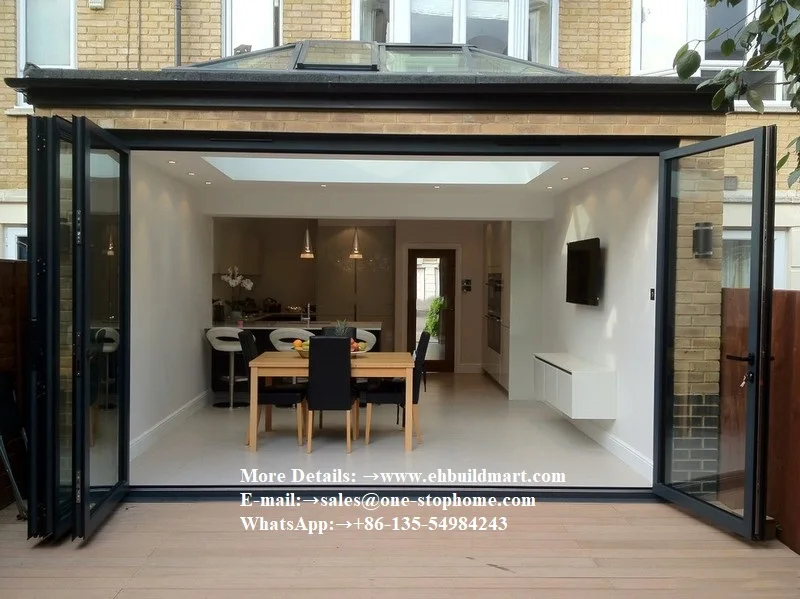 Modern interior house main door design aluminium folding door,bi-Fold Door Design Exterior Patio Doors,glass house door