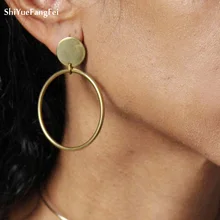 Neue Vintage Doppel Hohle Runde Brincos Steampunk Hoop Ohrringe Für Frauen Mädchen Gold Farbe Kreis Ohr Bohe Ethnische Schmuck(China)