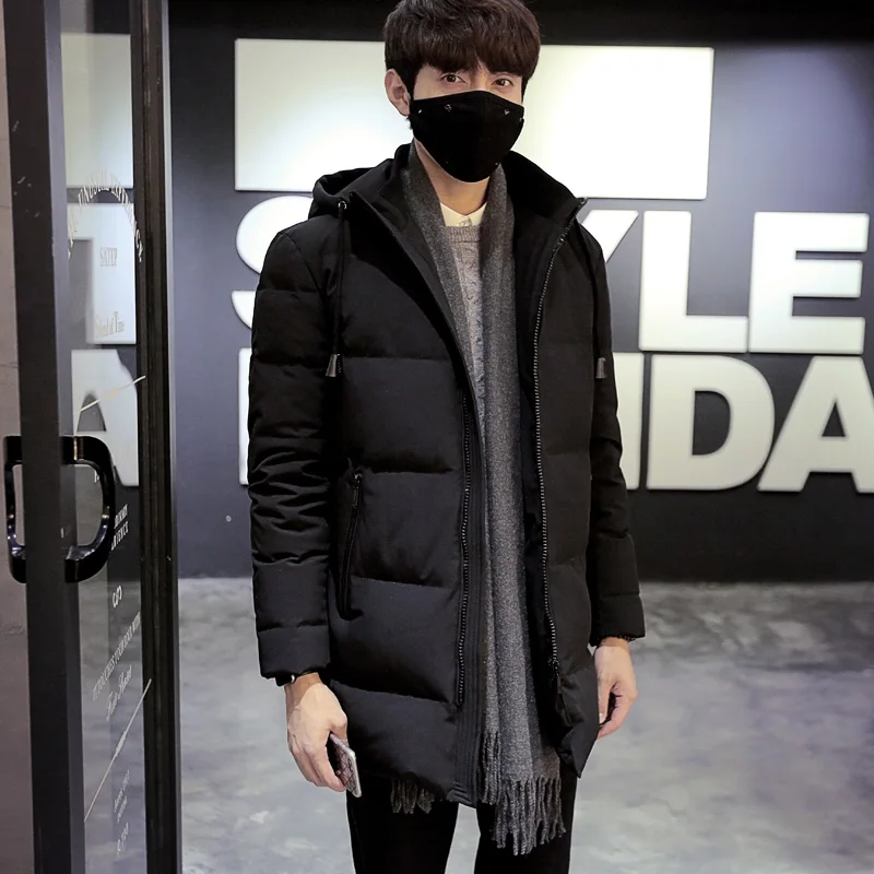 2016 new young man in the men’s long slim young Korean winter coats are thick