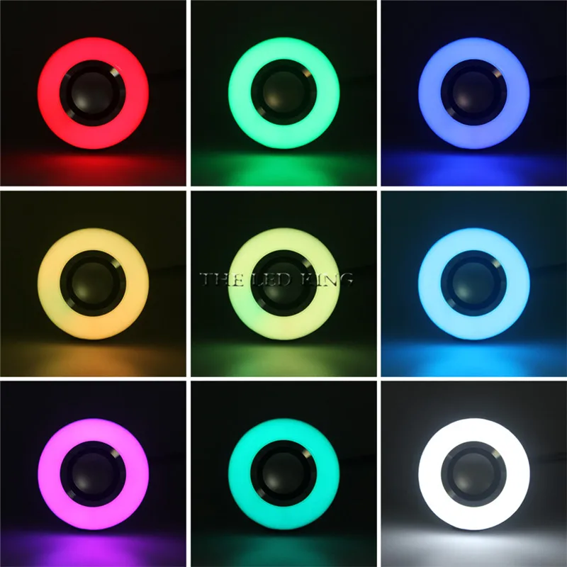 E27 B22 Беспроводная Bluetooth Колонка + 12 Вт RGB лампа светодиодная 110 В 220 светодиодный