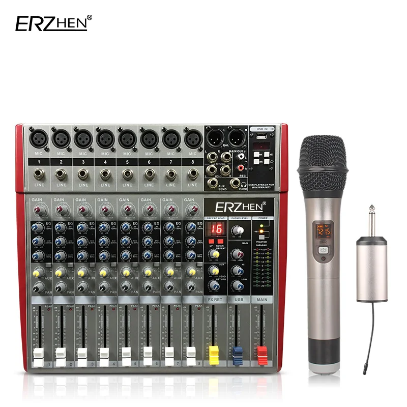 Audio Mixer Console W6000T8 Professional Mixer Audio Amplifier Sound