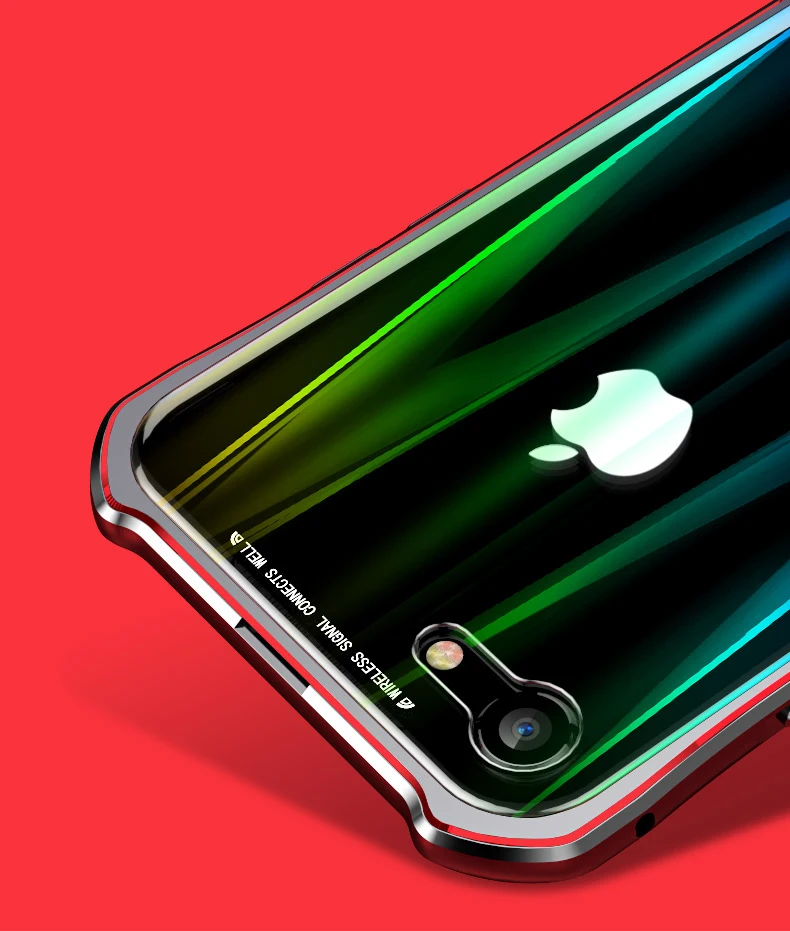 Чехол для iPhone 7 Чехол Роскошные Жесткий металлический Алюминий сплав прозрачный Стекло Защитная Броня чехол для iPhone 7 8 Plus