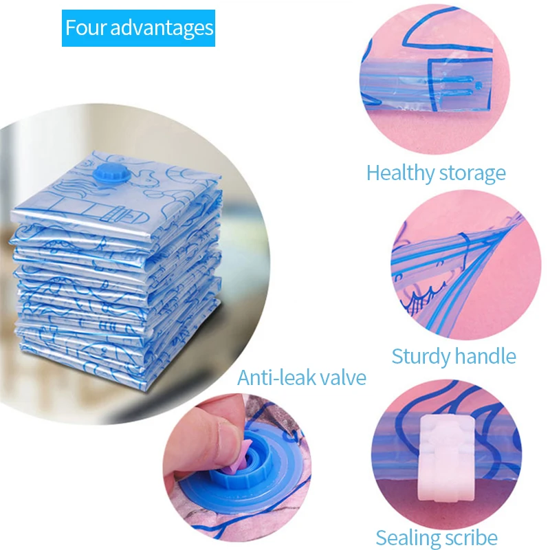 تخزين أكياس مكنسة للملابس مضغوط طوي حجرة منظم خزانة السفر شفافة المنزل حقيبة الفضاء دليل مضخة هواء