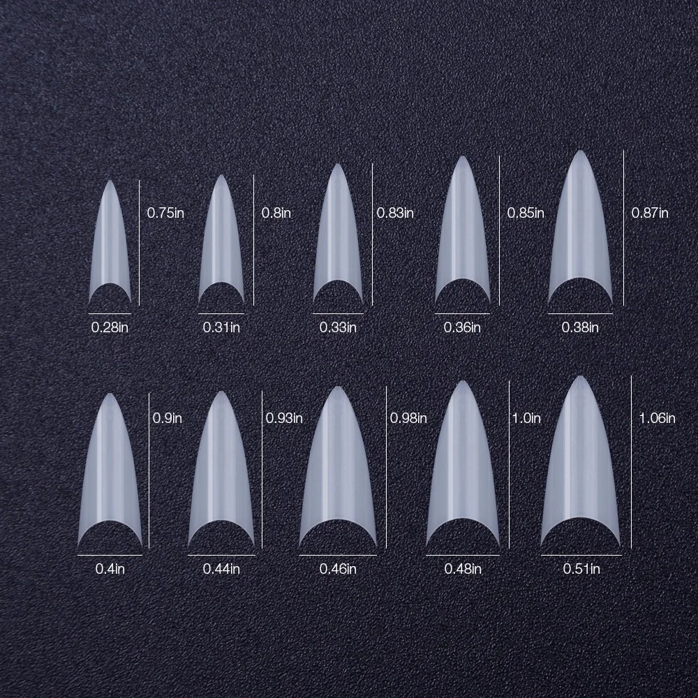 500 шт натуральный цвет акриловый УФ гель французские острые накладные Типсы для маникюра DIY художественные салонные поддельные наклейки искусственные ногти
