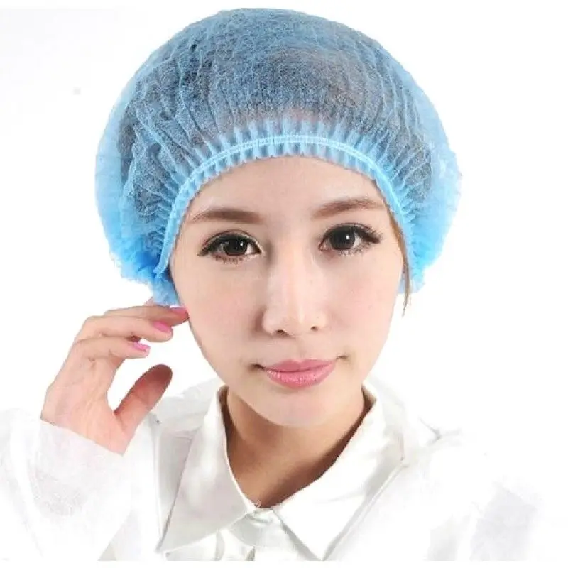 

100pcs Microblading Accessories Permanent Makeup Blue Disposable Hair Net Caps Sterile Hat For Eyebrow Tattooing Non Woven