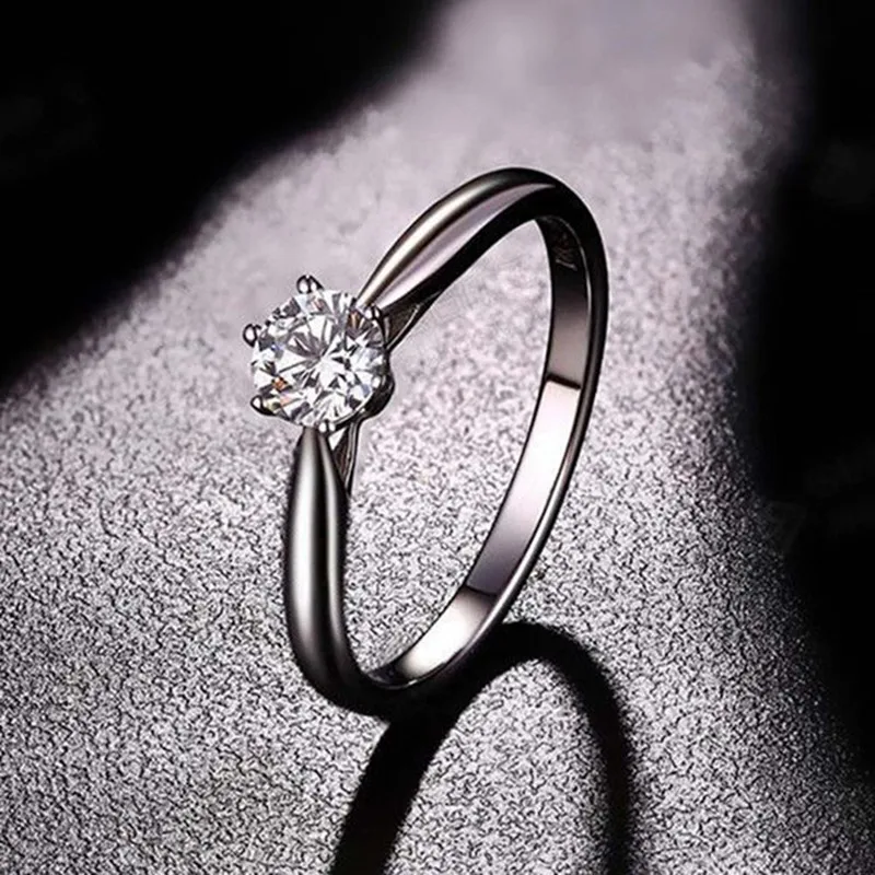 Women's Trendy Zinc Alloy CZ Decorated Ring Silver