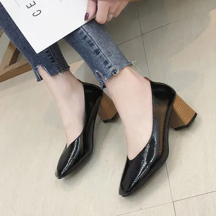 2019 summer new out wearing fashion versatile high heels thick with single shoes women | Обувь