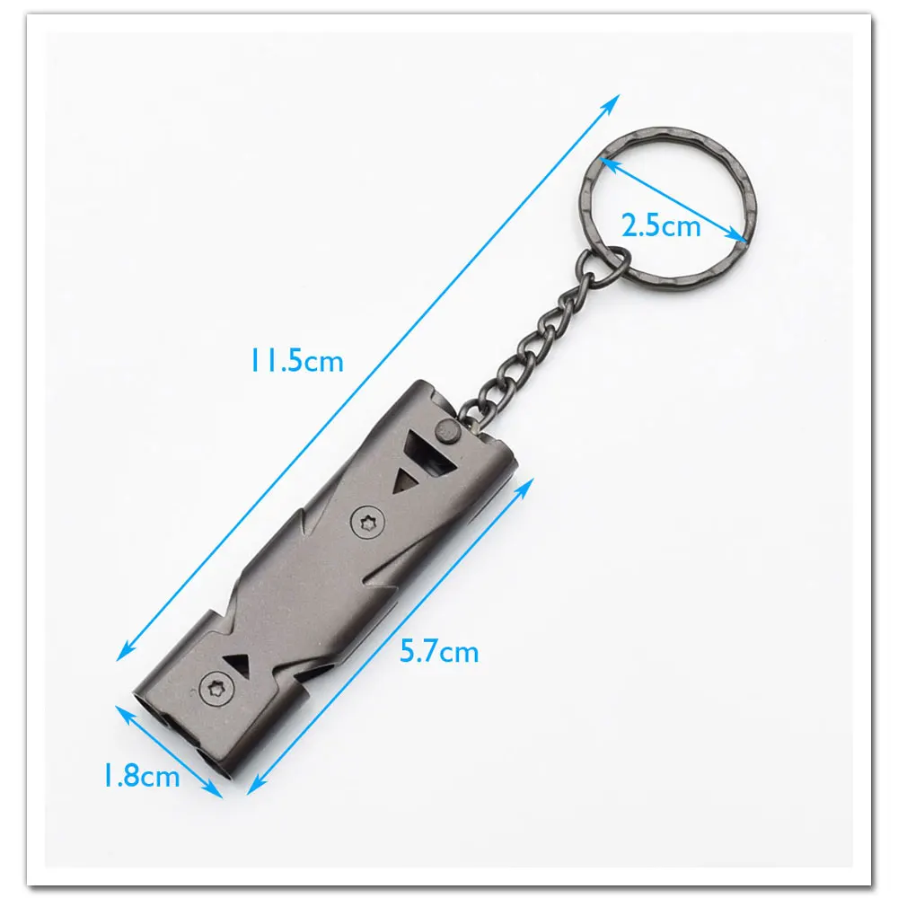 Автомобильные брелоки из нержавеющей стали, высокое децибел, спасательный портативный мини-свисток, брелок, универсальный, для выживания на открытом воздухе, брелок, держатель