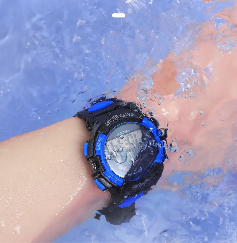 Coolboss студент, дети, часы светодиодный цифровой будильник ребенок водостойкий Спорт на открытом воздухе Электронные наручные часы для