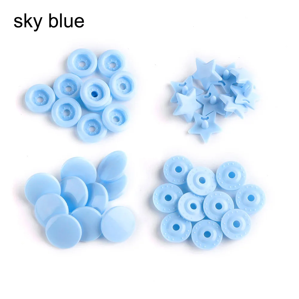 sky blue 10 наборов(40 шт.) круглые пластиковые крепежные элементы Нажимные кнопки DIY Скрапбукинг кнопки StarSnap Швейные аксессуары - Цвет: sky blue
