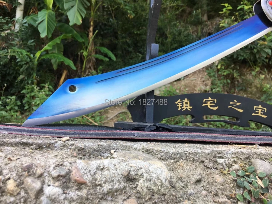 Для китайского кунг-фу Broadsword Dao Sword Косплей реалистичные мечи острый высокий Марганец стальной синий нож вырезанный бамбук на открытом воздухе нож